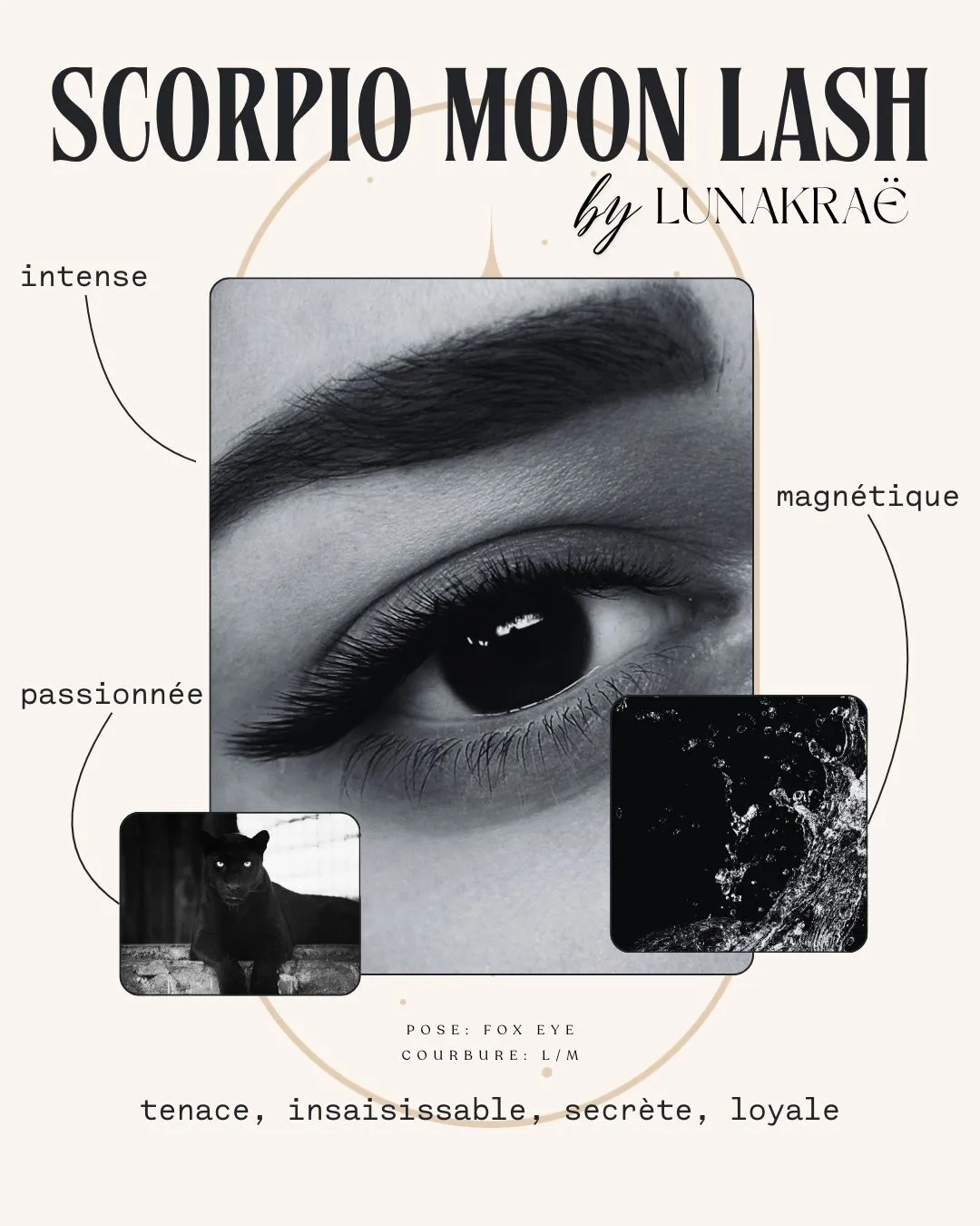 Extensions de cils de la collection Zodiac Lash, Lash Room Lunakraë à Draguignan (modèle 01)