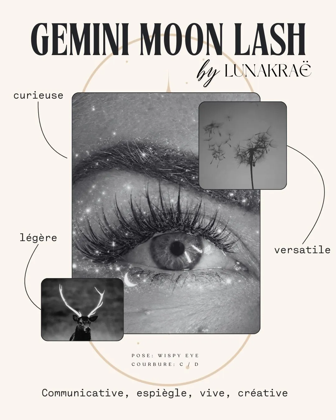 Extensions de cils de la collection Zodiac Lash, Lash Room Lunakraë à Draguignan (modèle 04)