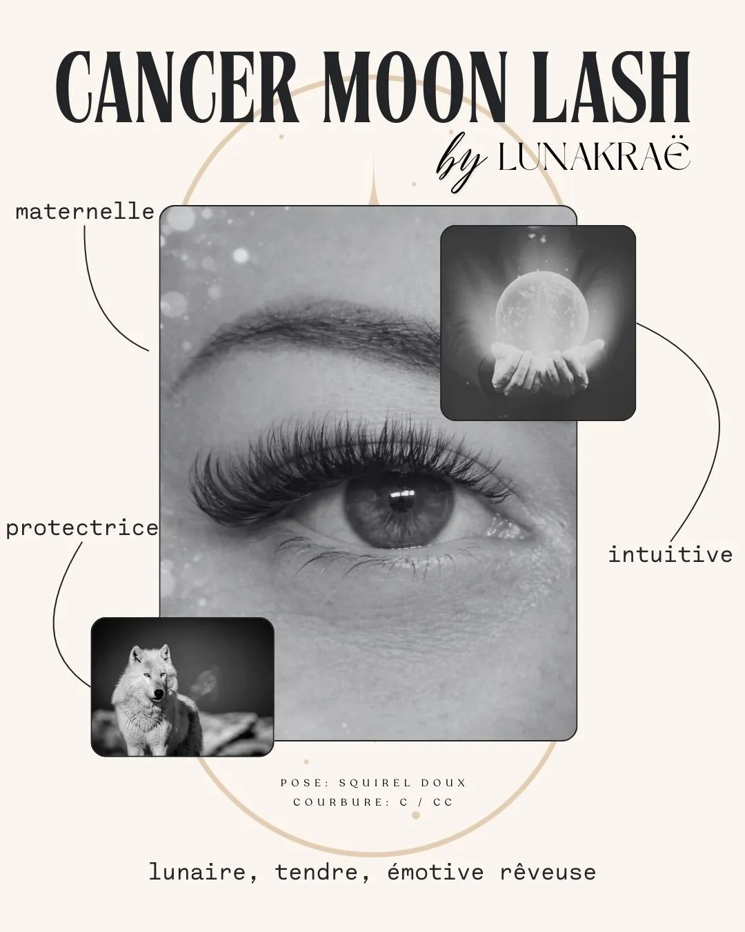 Extensions de cils de la collection Zodiac Lash, Lash Room Lunakraë à Draguignan (modèle 05)